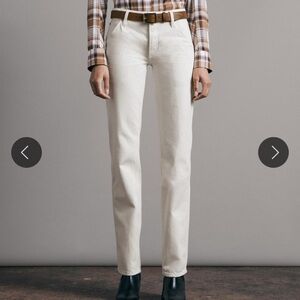 Rag & Bone Piper Straight Leg Carpenter Jeans in Ecru